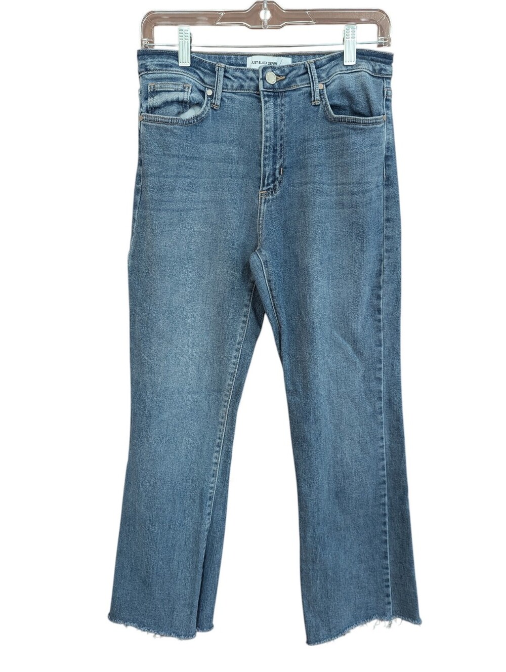 Just Black Denim Jeans Sz 28 Medium Wash Denim The High Rise Crop Flare